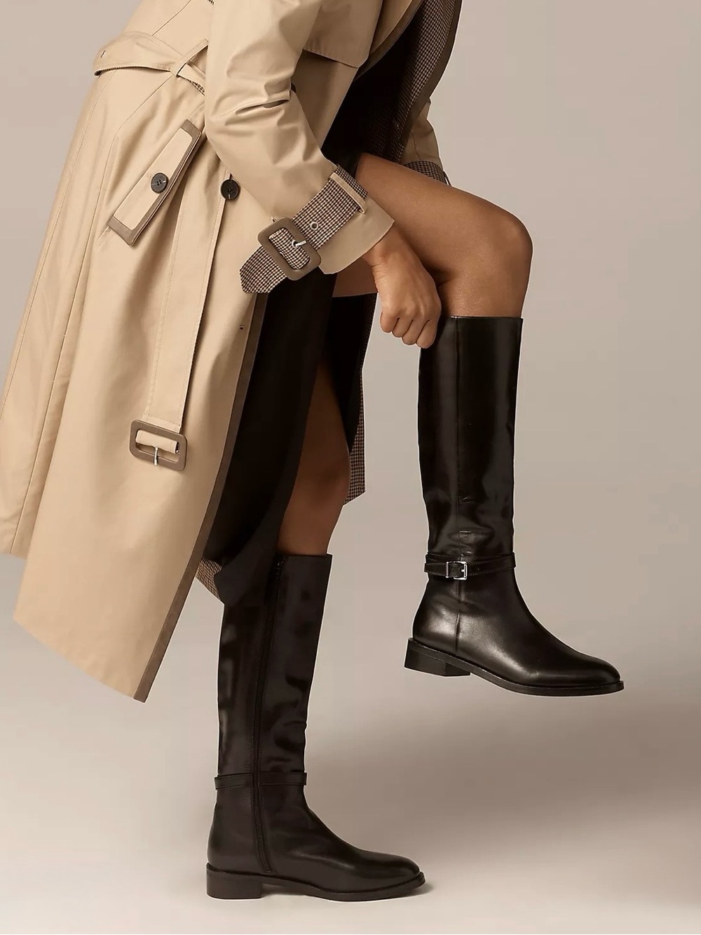 Anthropologie Maeve Dark Brown Buckle-Strap Riding Boots Size 36